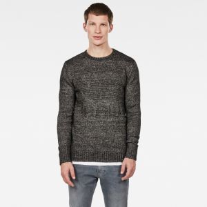 G-STAR Sveter - Mongram r knit l\s čierno-biely