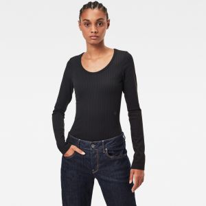 G-STAR Body - Rib body r slim r wmn l\s čierna