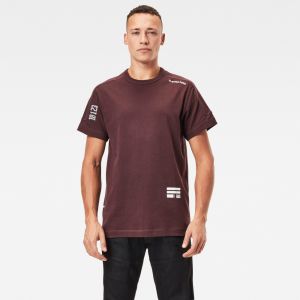 G-STAR Tričko - Multi logo+ korpaz r t s\s bordové
