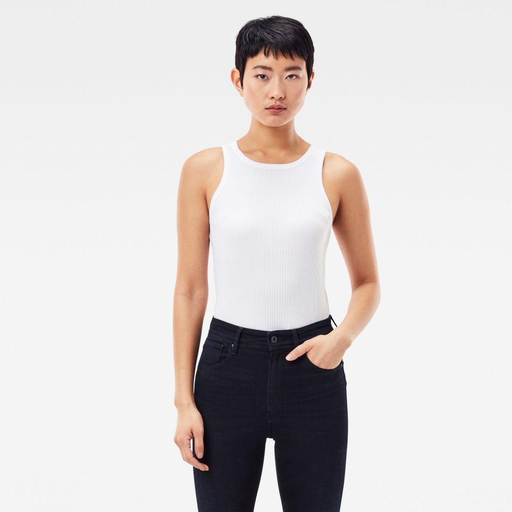 G-STAR Tielko - Engineered rib tank top biele