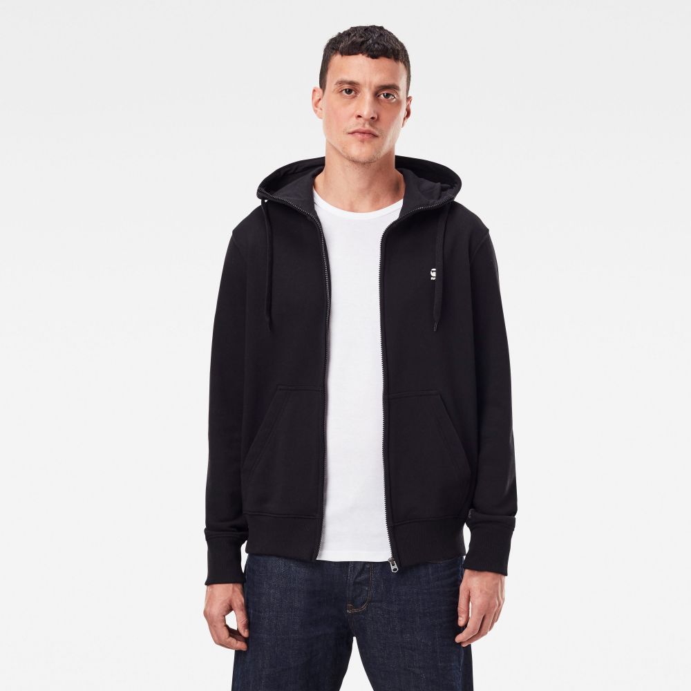 G-STAR Mikina - Hdd zip sw l\s čierna