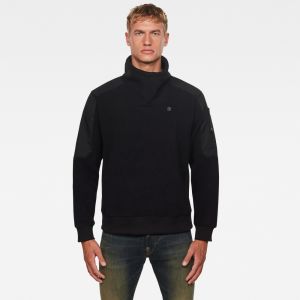 G-STAR Mikina - Tech Fleece funnel zip sw l\s čierna