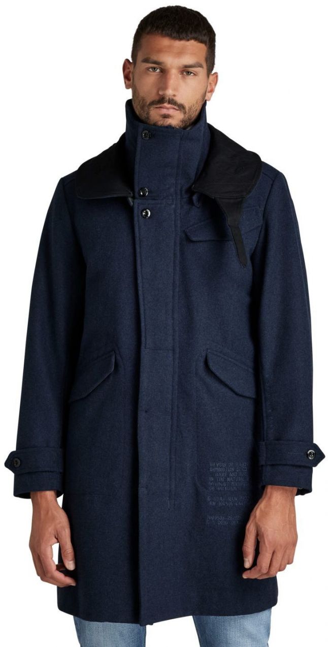 G-STAR Kabát -Covery wool r tmavomodrý