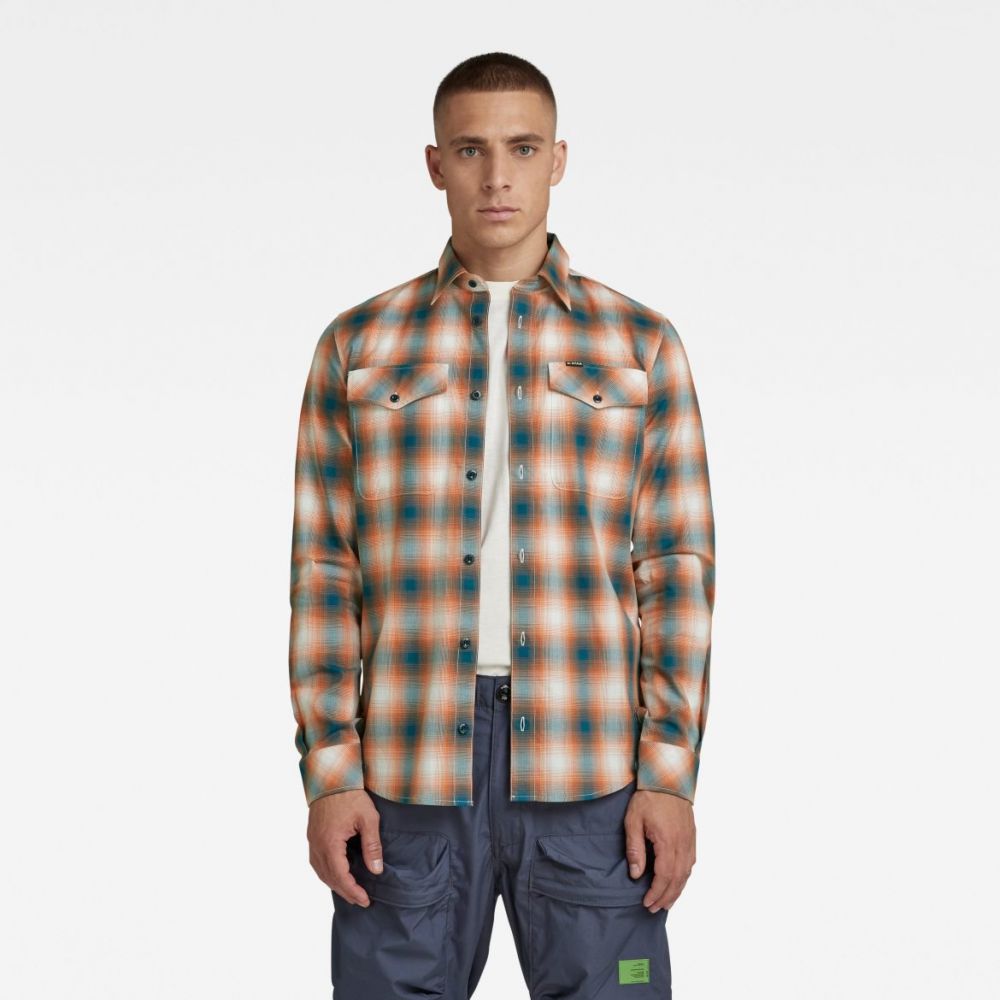 G-STAR Košeľa - Marine slim shirt l\s vzorovaná
