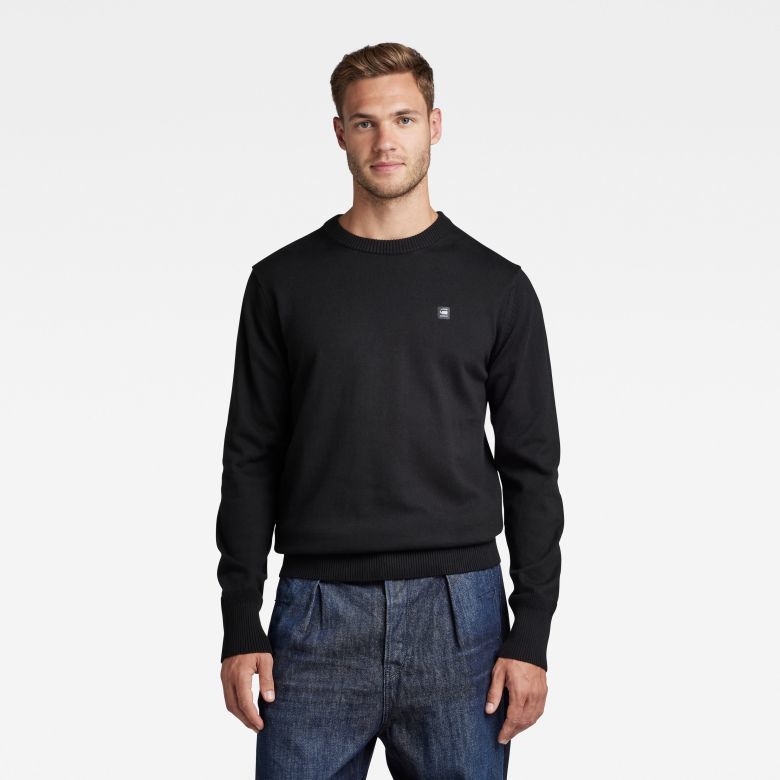 G-STAR Sveter - Premium core r knit čierny