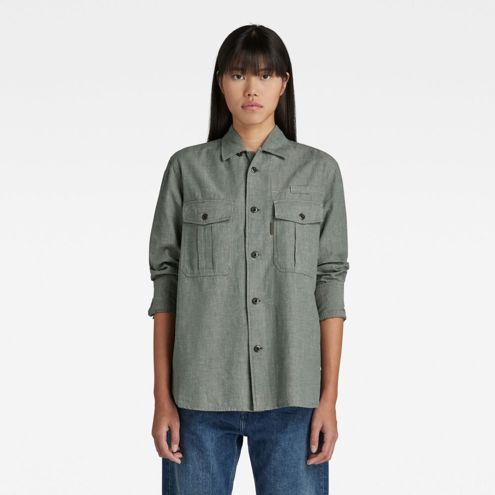 G-STAR Košeľa - Officer BF shirt l\s wmn sivá