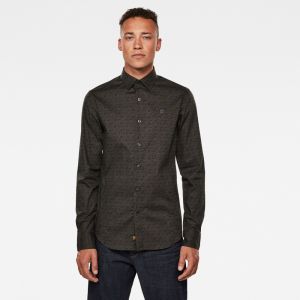 G-STAR Košeľa - Dressed super slim shirt l\s asfaltová
