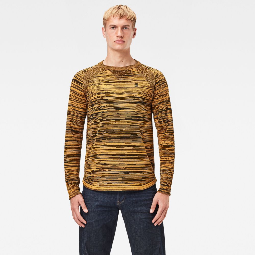 G-STAR Sveter - Core solli straight r knit l\s žlto-čierny