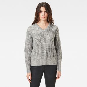 G-STAR Sveter - Villarn loose v knit wmn l\s šedý