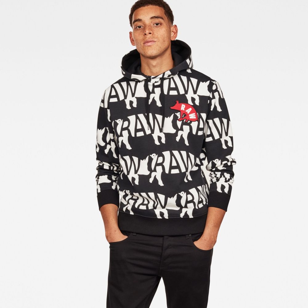 G-STAR Mikina - Cny core hooded sw l\s čierna