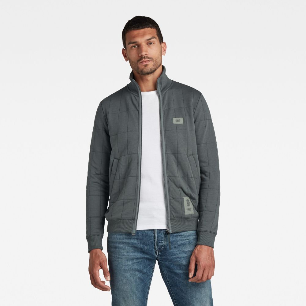 G-STAR Mikina - Square qlt zip thru sw sivá
