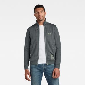 G-STAR Mikina - Square qlt zip thru sw sivá