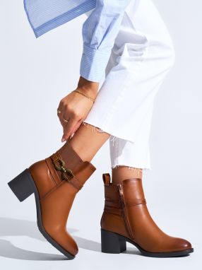 Shelvt Women's camel ankle boots