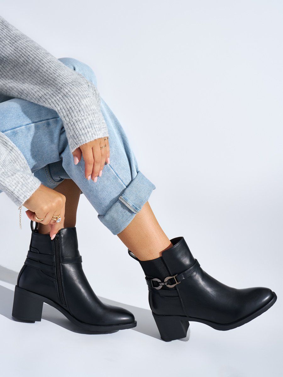 Shelvt Women's black ankle boots