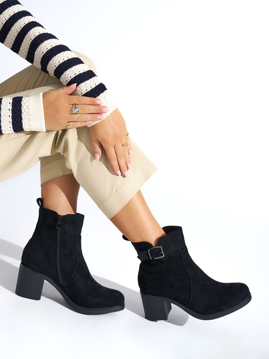 Shelvt Women's black ankle boots