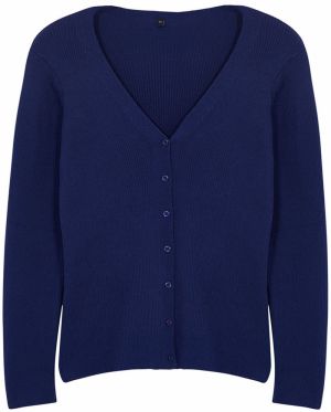 Trendyol Curve Navy Blue V-Neck Basic Premium Knitwear Cardigan