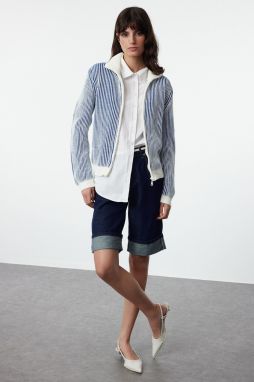 Trendyol Ecru Stand Collar Knitwear Cardigan