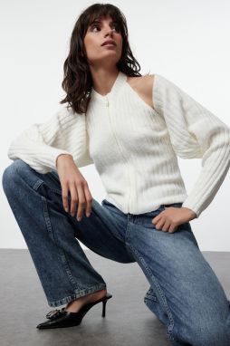 Trendyol Ecru Soft Textured Bolero Knitwear Cardigan