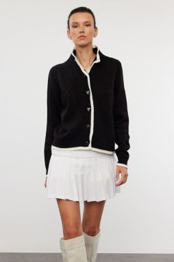Trendyol Black Color Block Knitwear Cardigan
