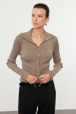 Trendyol Mink Premium Yarn Knitwear Cardigan