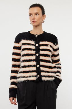 Trendyol Black Soft Textured Knitwear Cardigan