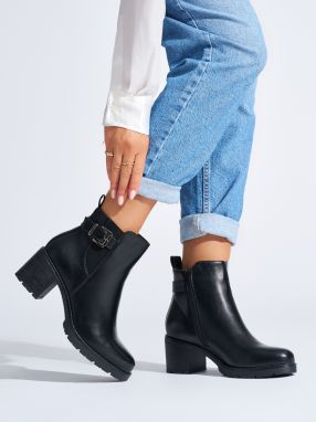 Shelvt Women's black ankle boots