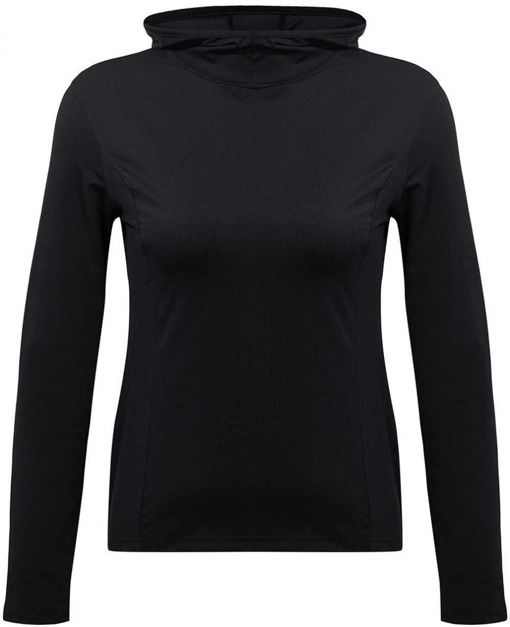 Trendyol Black Micro Reflective Print Detailed Hooded Knitted Sports Top/Blouse