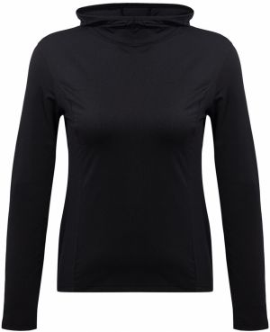 Trendyol Black Micro Reflective Print Detailed Hooded Knitted Sports Top/Blouse