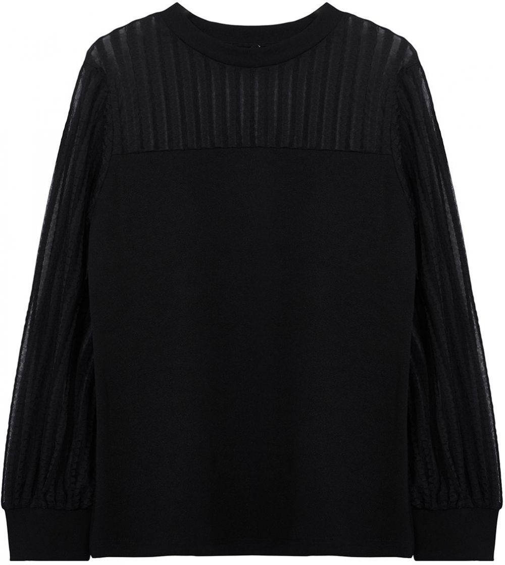 Trendyol Curve Black High Collar Lace Knitted Plus Size Blouse