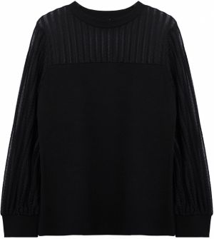 Trendyol Curve Black High Collar Lace Knitted Plus Size Blouse