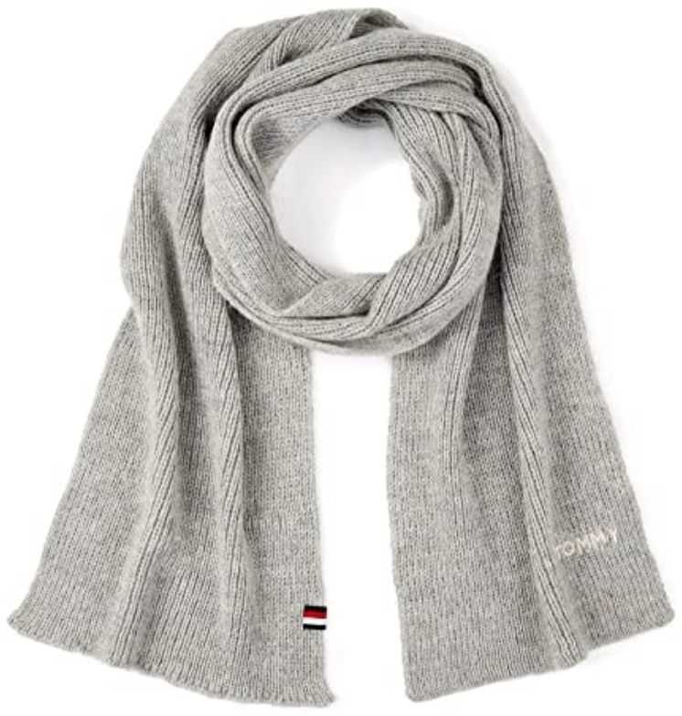Tommy Hilfiger Šál - EFFORTLESS KNIT SCARF šedý