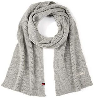 Tommy Hilfiger Šál - EFFORTLESS KNIT SCARF šedý