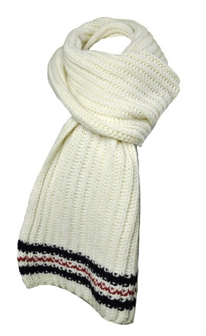 Tommy Hilfiger Šál - RIB STRIPE SCARF biely
