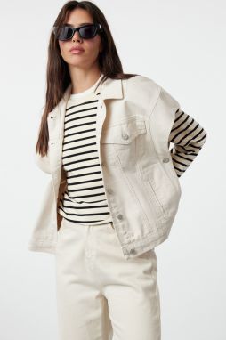 Trendyol Ecru Oversize Denim Vest