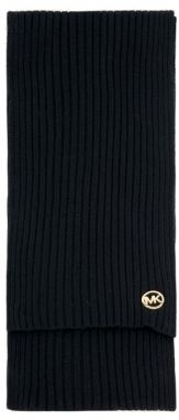 Michael Kors Šál - PATCH Rib Scarf - čierny