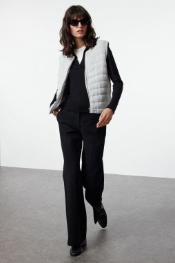 Trendyol Gray Melange Zippered Crew Neck Regular Vest