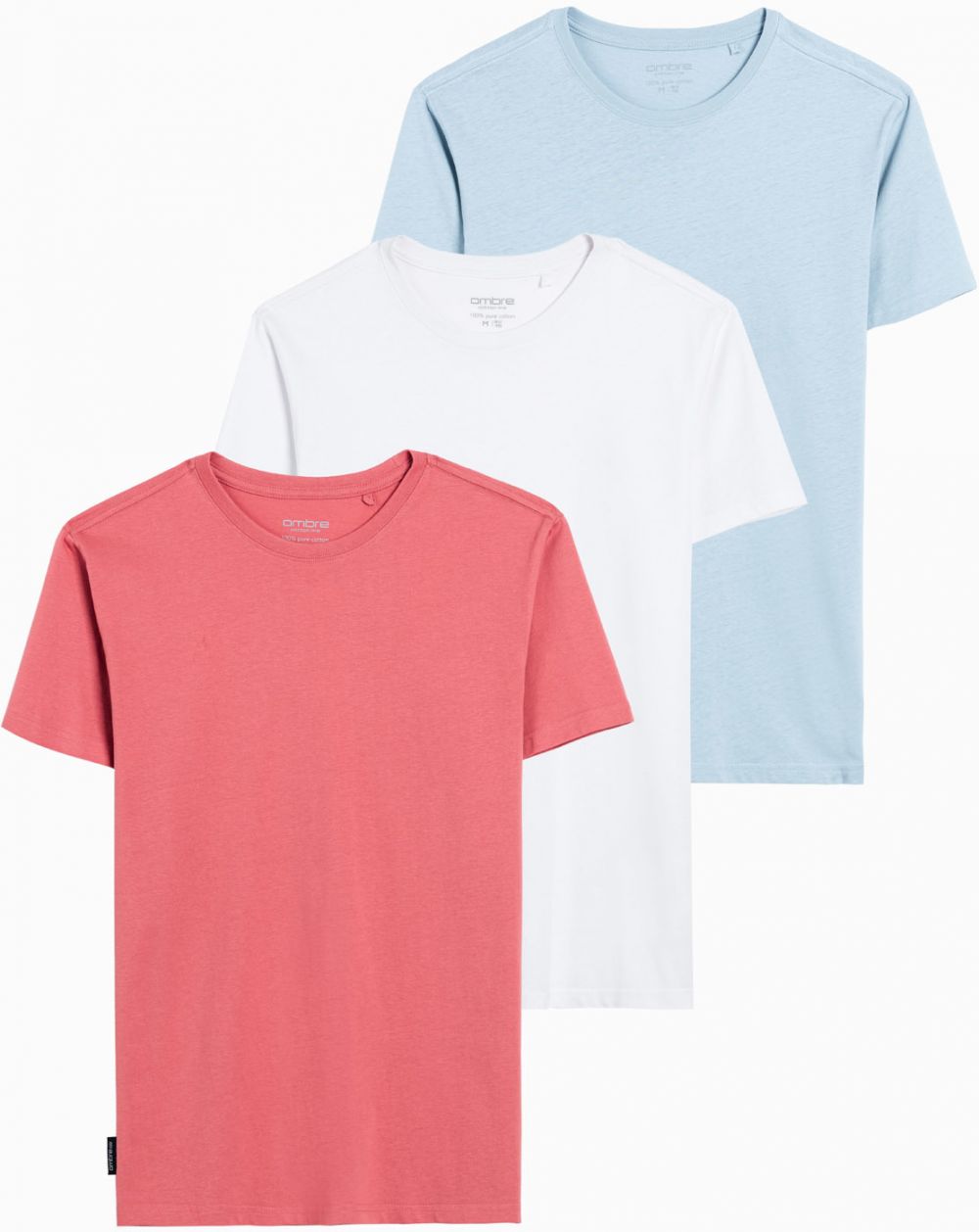 Ombre BASIC 3-pack cotton t-shirt set