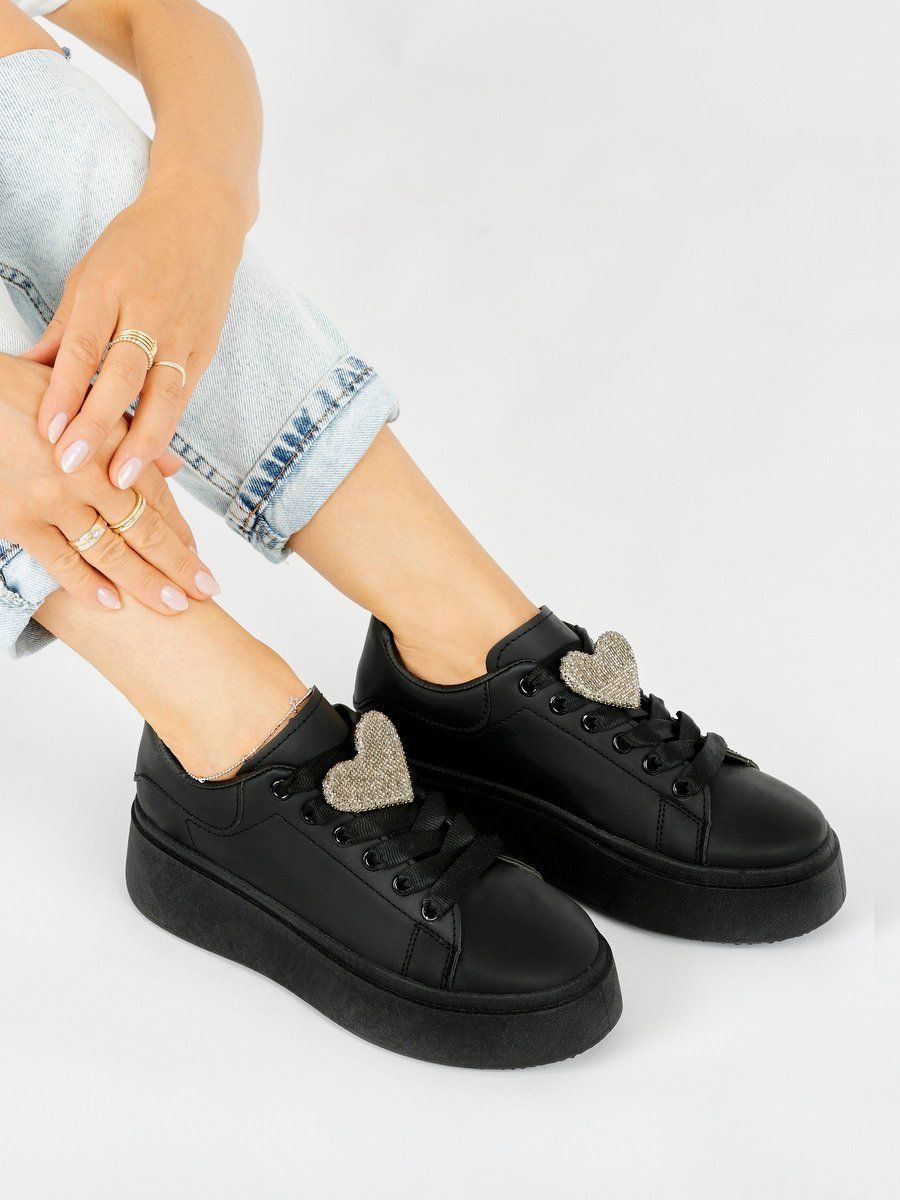 marka niezdefiniowana Women's black platform sneakers