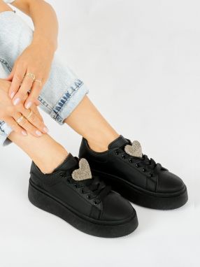 marka niezdefiniowana Women's black platform sneakers