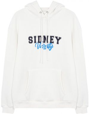 Trendyol Ecru Oversize/Wide Cut Text Printed Hooded Sweatshirt