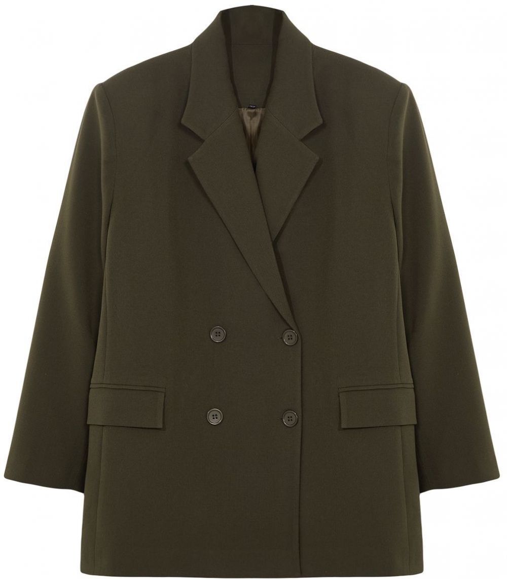 Trendyol Limited Edition Dark Khaki Back Button Detail Blazer Jacket