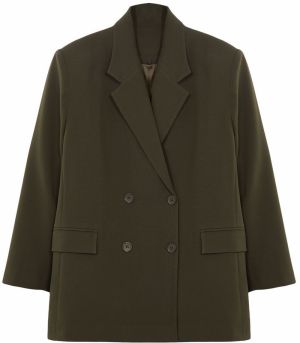 Trendyol Limited Edition Dark Khaki Back Button Detail Blazer Jacket