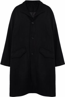 Trendyol Black Oversize Fit Stand Collar Long Stash Winter Coat
