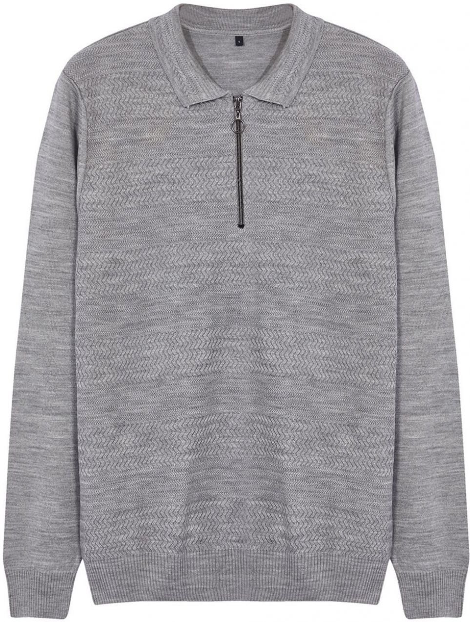 Trendyol Gray Slim Crew Neck Textured Knitwear Sweater