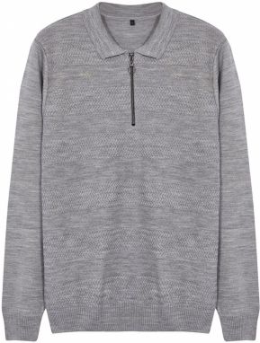 Trendyol Gray Slim Crew Neck Textured Knitwear Sweater