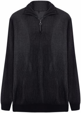 Trendyol Black Slim Half Turtleneck Textured Knitwear Sweater