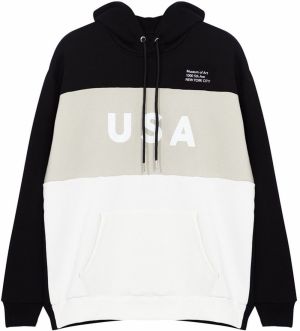 Trendyol Black Color Blocked Oversize/Wide Cut City Printed Sweatshirt