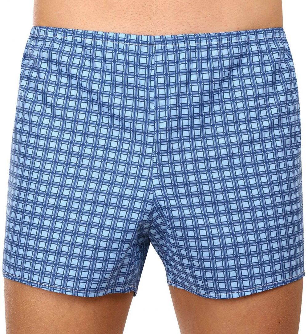 Classic men's boxer shorts Foltýn blue checks extra oversized