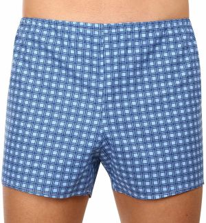 Classic men's boxer shorts Foltýn blue checks extra oversized