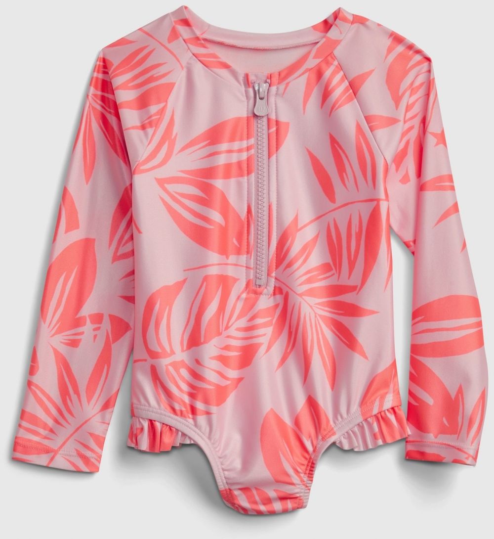 GAP Children's Swimwear Print Swim Rash Guard One-Piece - Girls